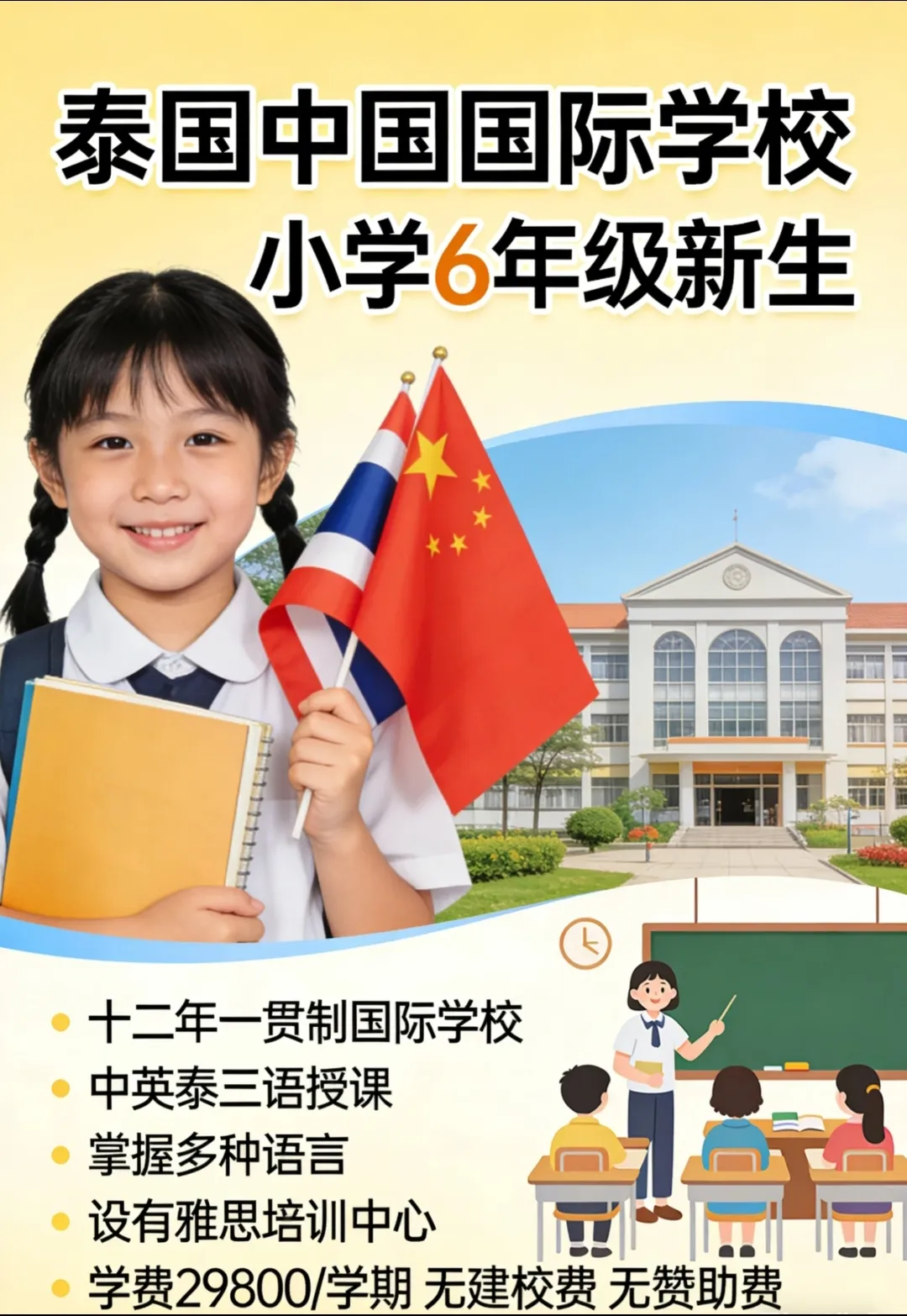 泰国中国国际学校（曼谷校区)小学6年级招生｜小升初关键一站，三语赋能，无缝衔接国际中学!