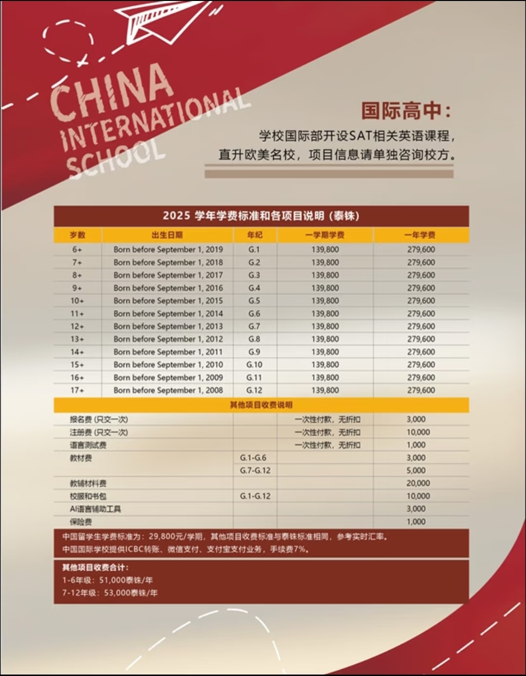 泰国中国国际学校1-12年级2026年招生中✨ 中英泰三语授课+高性价比低学费