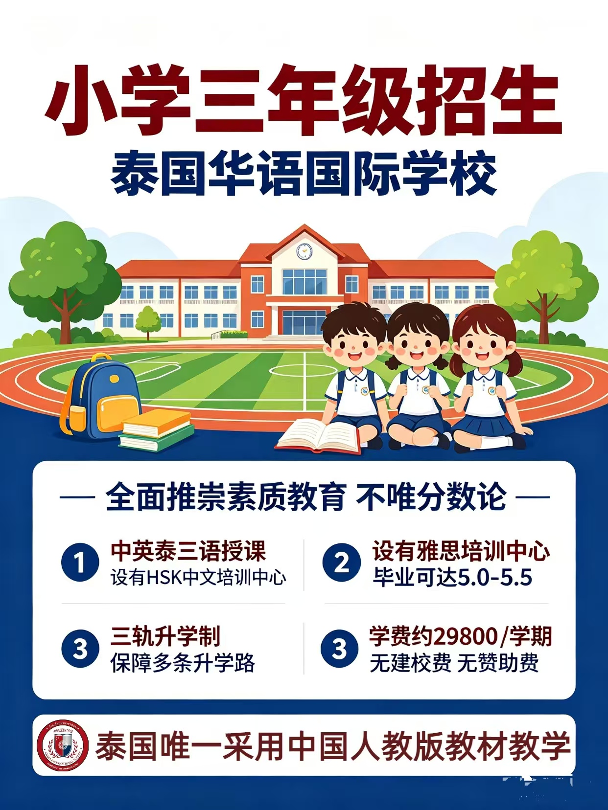 泰国华语国际学校｜小学三年级招生通道开放